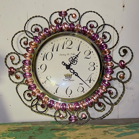 Princess Bling Pink Purple & Silver Sterling & Noble Royal Princess Clock Co. - Picture 3 of 15